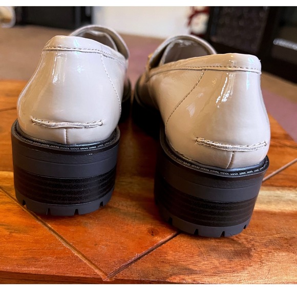 Sam Edelman Tully Lug Sole Loafers Chai Latte Patent Leather Women 5.5  NWB - Picture 5 of 13